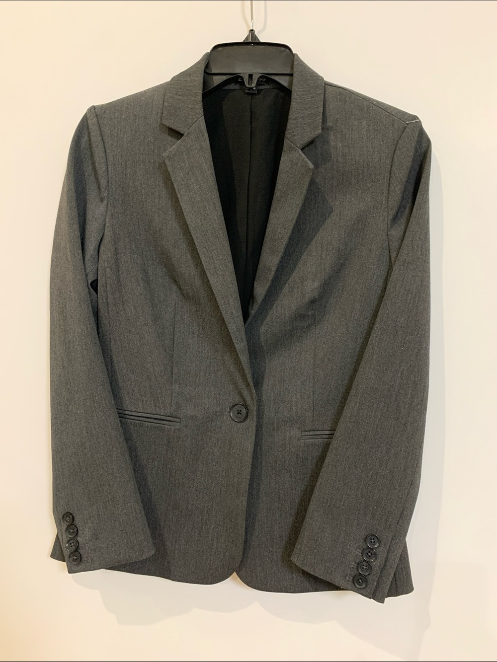 Express Women's Charcoal Gray Single-Button Blazer